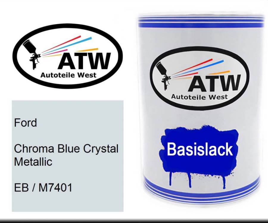 Ford, Chroma Blue Crystal Metallic, EB / M7401: 500ml Lackdose, von ATW Autoteile West.